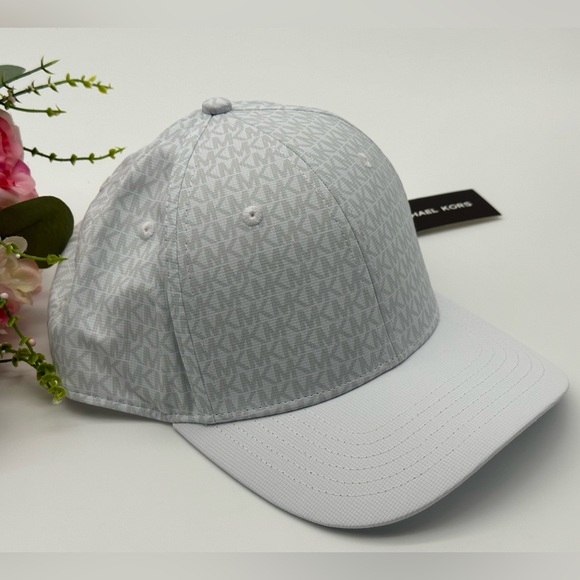 Michael Kors Men's Baseball Hat OS White MK SIG SPORT Performance - Picture 9 of 12